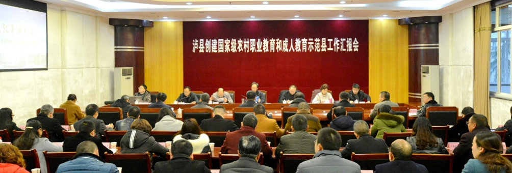 泸县接受国家级农村职业教育与成人教育示范县合格认定检查